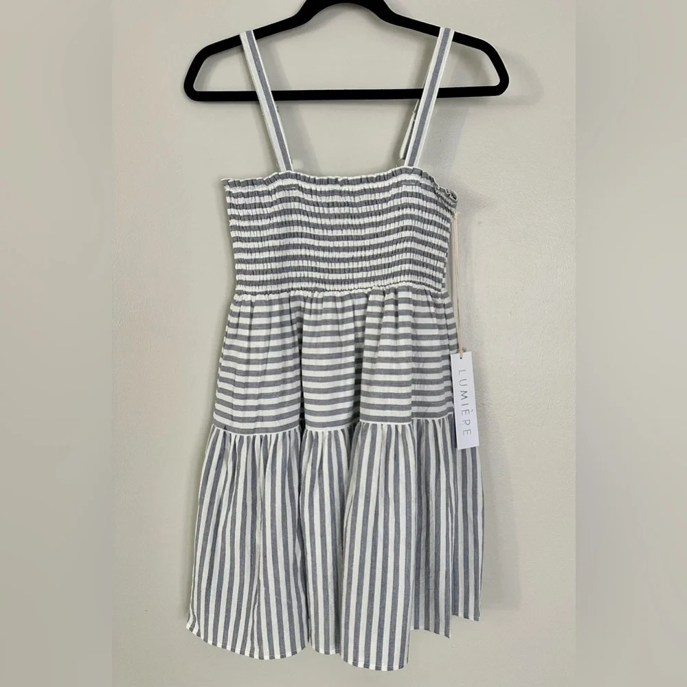 Urban Outfitters Lumiere Woven Blue/ White Stripe Dress. New with tag - Picture 7 of 11